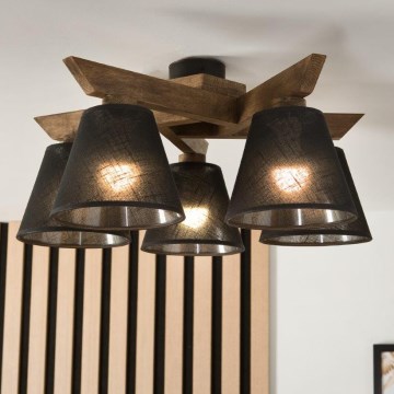 Brilagi - LED  Přisazený lustr ANTHONY 5xE14/40W/230V dub ořech/černá