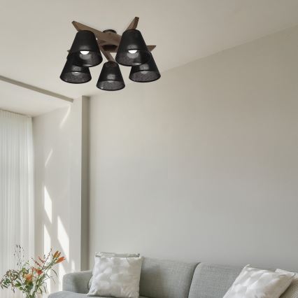 Brilagi - LED  Přisazený lustr ANTHONY 5xE14/40W/230V dub ořech/černá