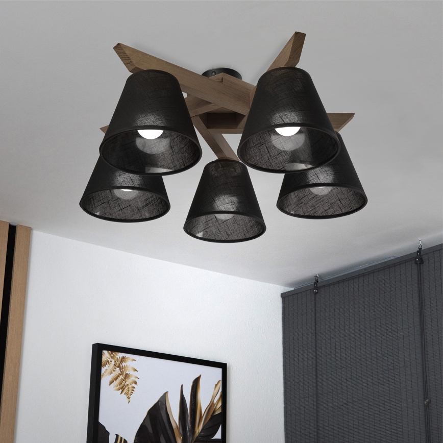 Brilagi - LED  Přisazený lustr ANTHONY 5xE14/40W/230V dub ořech/černá