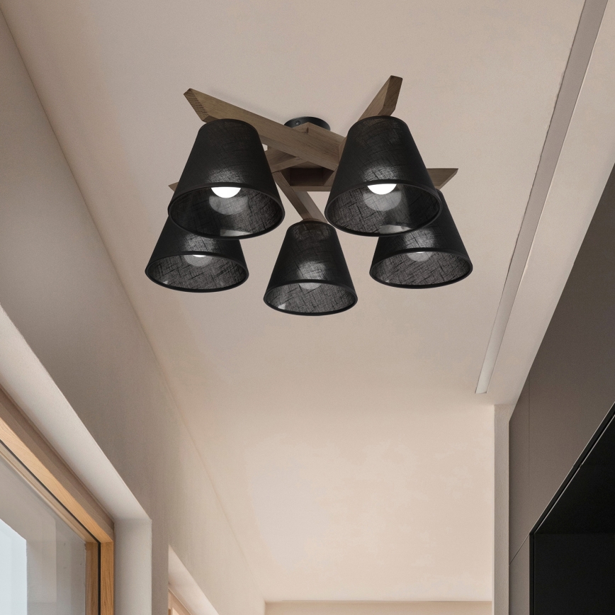 Brilagi - LED  Přisazený lustr ANTHONY 5xE14/40W/230V dub ořech/černá