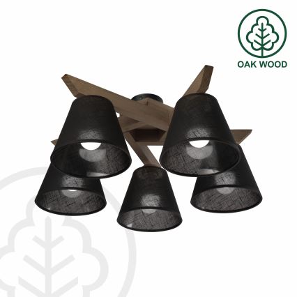 Brilagi - LED  Přisazený lustr ANTHONY 5xE14/40W/230V dub ořech/černá