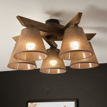Brilagi - LED  Přisazený lustr ANTHONY 5xE14/40W/230V dub ořech/hnědá