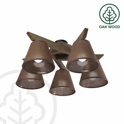 Brilagi - LED  Přisazený lustr ANTHONY 5xE14/40W/230V dub ořech/hnědá