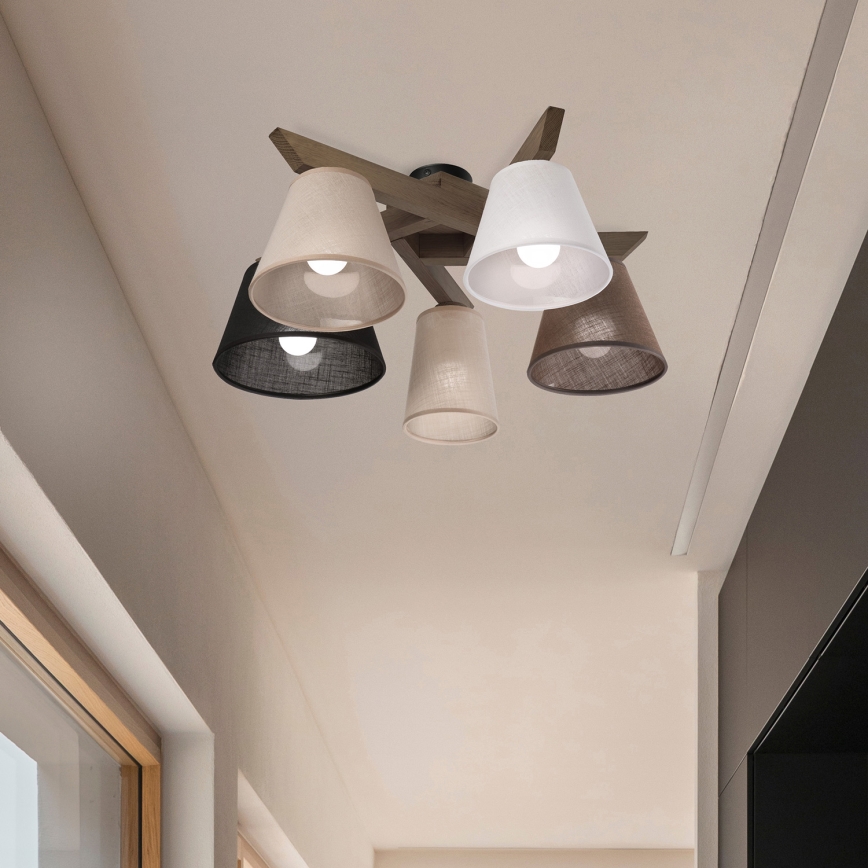 Brilagi - LED  Přisazený lustr ANTHONY 5xE14/40W/230V dub ořech