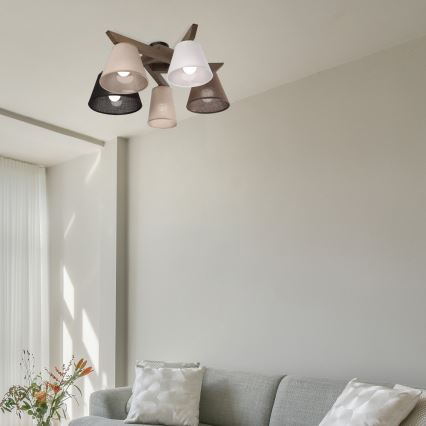 Brilagi - LED  Přisazený lustr ANTHONY 5xE14/40W/230V dub ořech