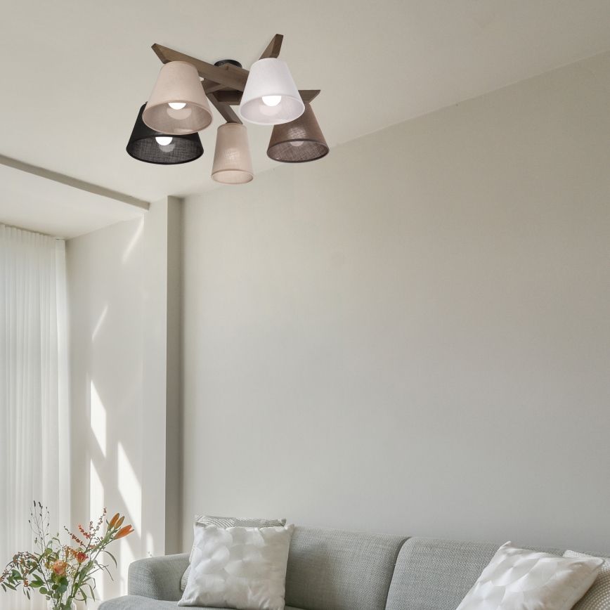 Brilagi - LED  Přisazený lustr ANTHONY 5xE14/40W/230V dub ořech
