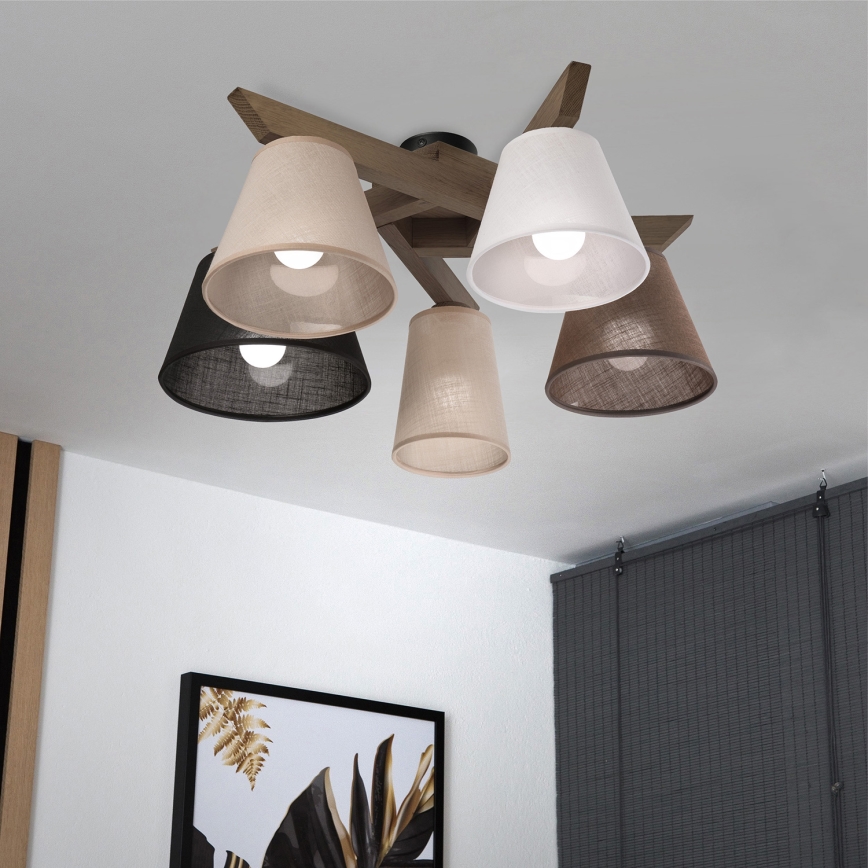 Brilagi - LED  Přisazený lustr ANTHONY 5xE14/40W/230V dub ořech