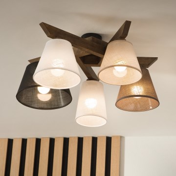 Brilagi - LED  Přisazený lustr ANTHONY 5xE14/40W/230V dub ořech