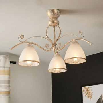 Brilagi - LED Přisazený lustr ANTICO 3xE27/60W/230V 3000K bílá patina