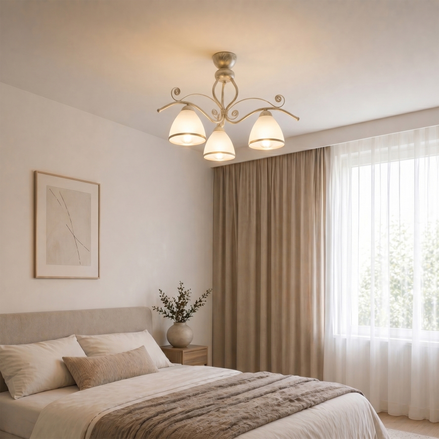 Brilagi - LED Přisazený lustr ANTICO 3xE27/60W/230V 3000K bílá patina