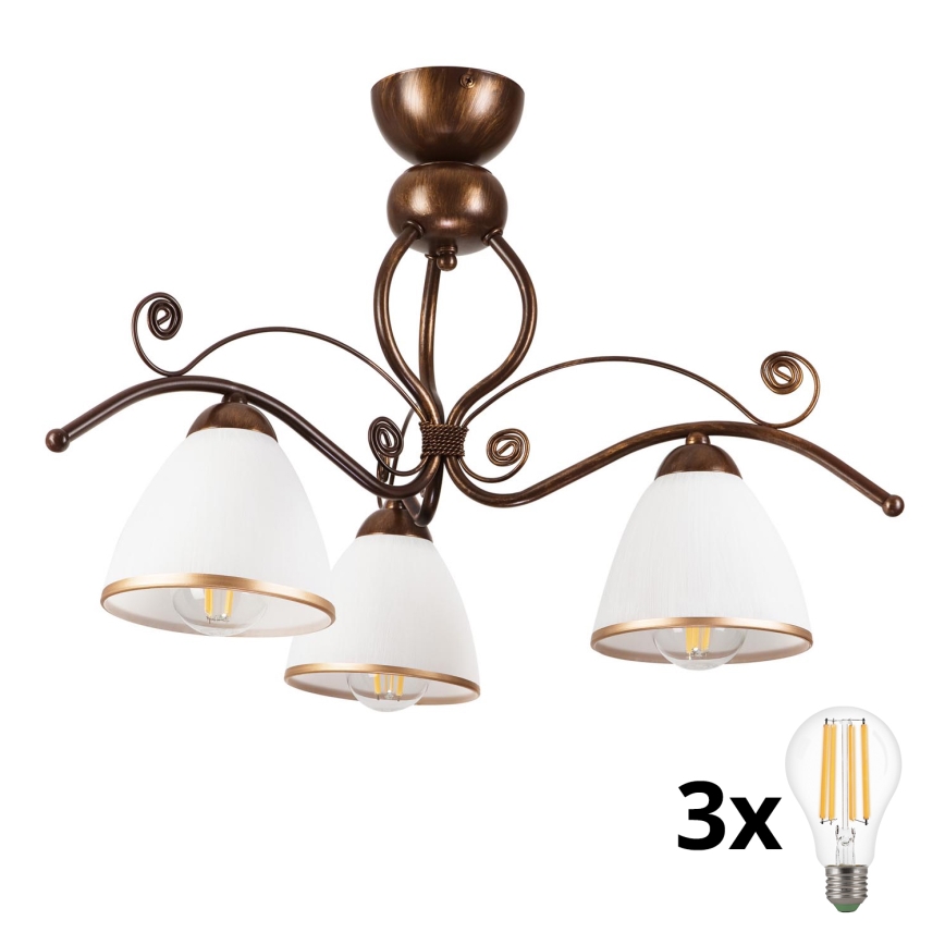 Brilagi - LED Přisazený lustr ANTICO 3xE27/60W/230V bronz patina