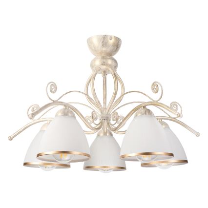 Brilagi - LED Přisazený lustr ANTICO 5xE27/60W/230V 3000K bílá patina