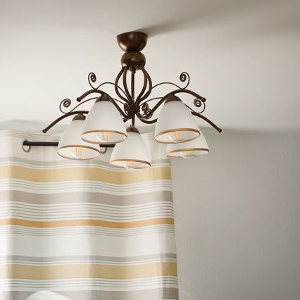 Brilagi - LED Přisazený lustr ANTICO 5xE27/60W/230V bronz patina