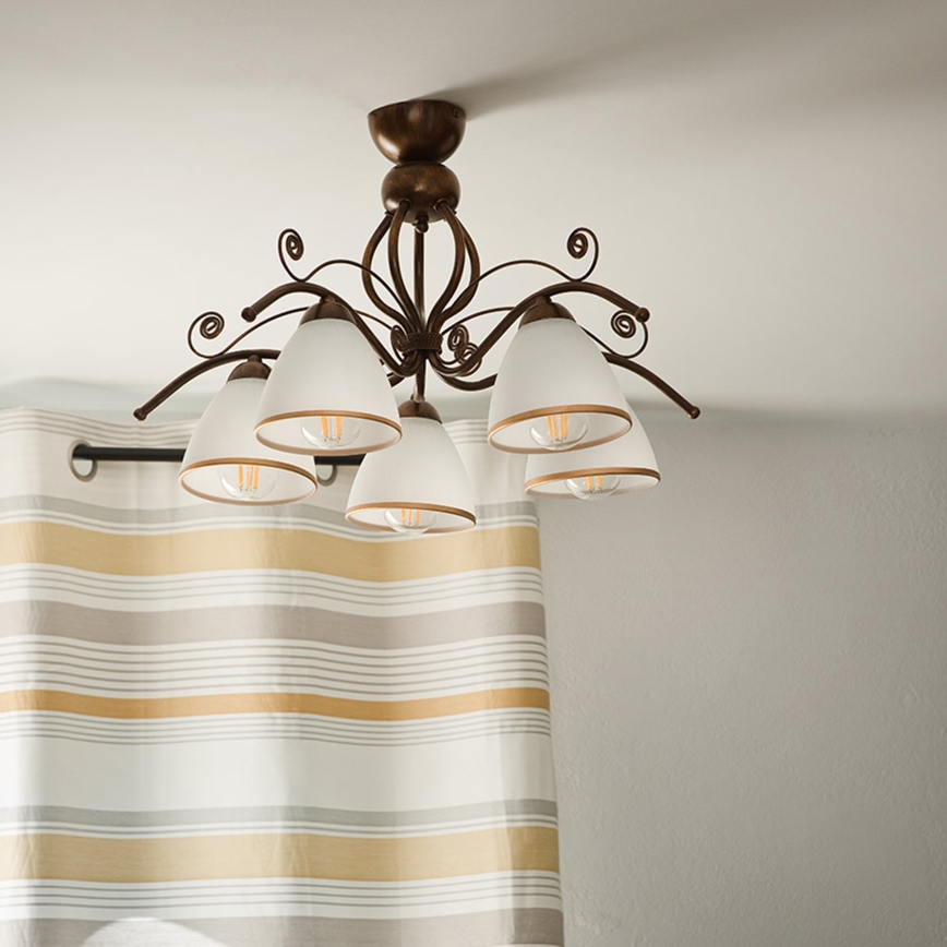 Brilagi - LED Přisazený lustr ANTICO 5xE27/60W/230V bronz patina