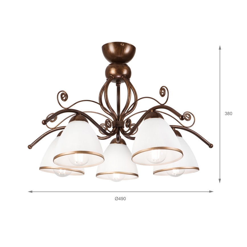 Brilagi - LED Přisazený lustr ANTICO 5xE27/60W/230V bronz patina