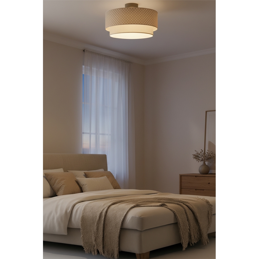 Brilagi - LED Přisazený lustr BOHO BOBO 1xE27/10W/230V pr. 40 cm puntíky béžová/krémová