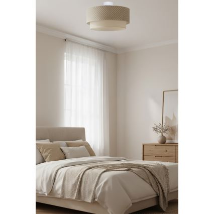 Brilagi - LED Přisazený lustr BOHO BOBO 1xE27/10W/230V pr. 40 cm puntíky béžová/krémová