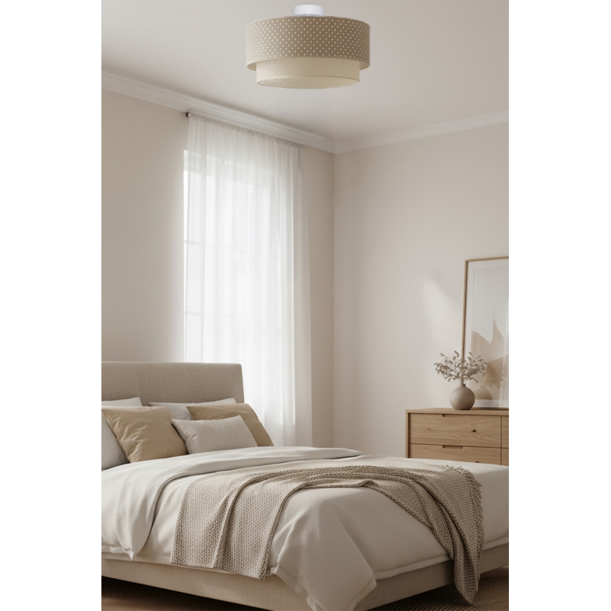 Brilagi - LED Přisazený lustr BOHO BOBO 1xE27/10W/230V pr. 40 cm puntíky béžová/krémová