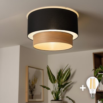 Brilagi - LED Přisazený lustr CERIA 1xE27/40W/230V pr. 50 cm černá/béžová