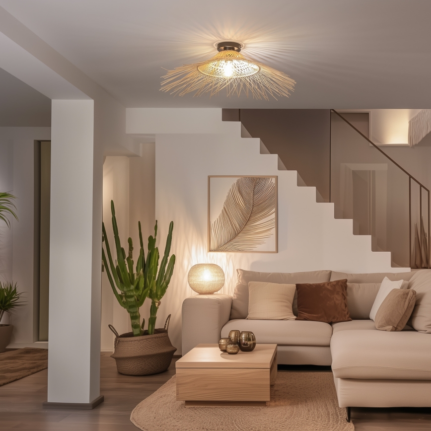 Brilagi - LED Přisazený lustr CERIA BOHO 1xE27/40W/230V pr. 100 cm bambus