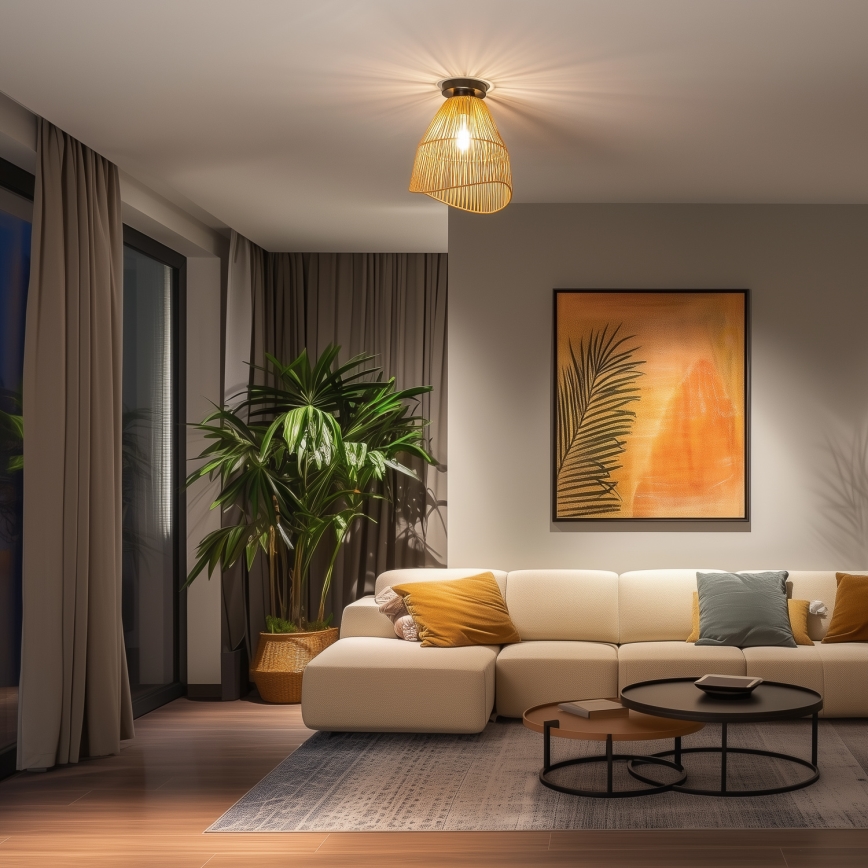 Brilagi - LED Přisazený lustr CERIA BOHO 1xE27/40W/230V pr. 30 cm hnědá