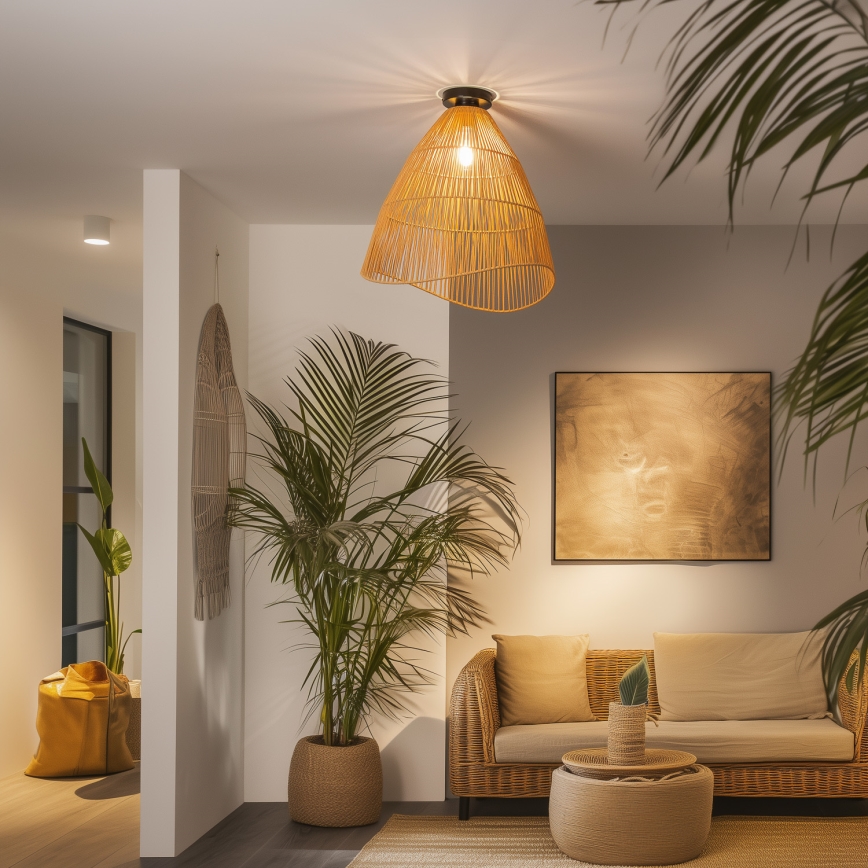 Brilagi - LED Přisazený lustr CERIA BOHO 1xE27/40W/230V pr. 50 cm hnědá