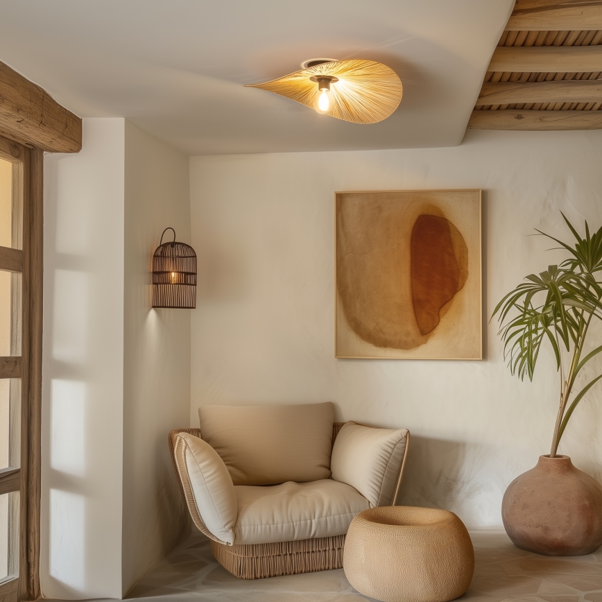 Brilagi - LED Přisazený lustr CERIA BOHO 1xE27/40W/230V pr. 60 cm rafie