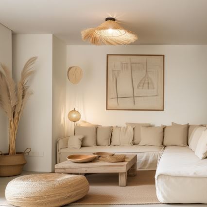 Brilagi - LED Přisazený lustr CERIA BOHO 1xE27/40W/230V pr. 70 cm ratan