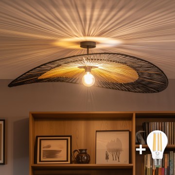 Brilagi - LED Přisazený lustr CERIA BOHO 1xE27/60W/230V pr. 100 cm černá/hnědá
