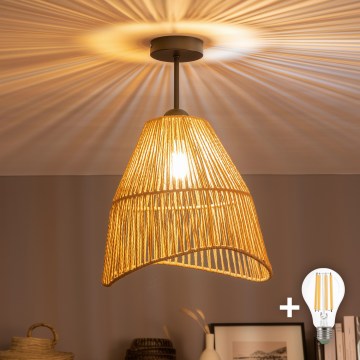 Brilagi - LED Přisazený lustr CERIA BOHO 1xE27/60W/230V pr. 30 cm černá/hnědá