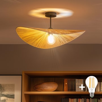 Brilagi - LED Přisazený lustr CERIA BOHO 1xE27/60W/230V pr. 60 cm černá/béžová