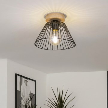 Brilagi - LED Přisazený lustr CERIA WIRE 1xE27/40W/230V pr. 21 cm černá/dub