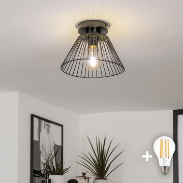 Brilagi - LED Přisazený lustr CERIA WIRE 1xE27/40W/230V pr. 30 cm černá