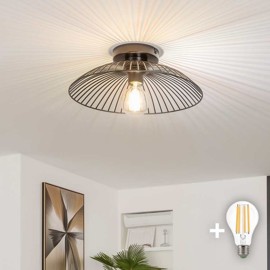 Brilagi - LED Přisazený lustr CERIA WIRE 1xE27/40W/230V pr. 38 cm černá