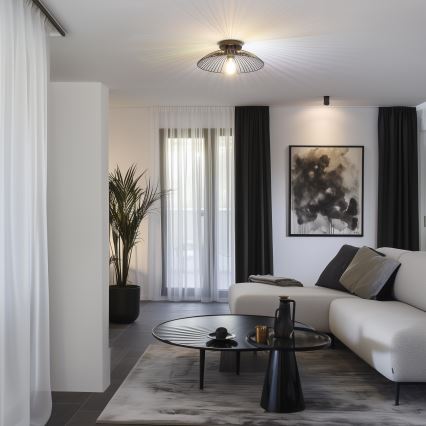 Brilagi - LED Přisazený lustr CERIA WIRE 1xE27/40W/230V pr. 38 cm černá