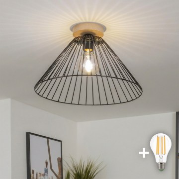 Brilagi - LED Přisazený lustr CERIA WIRE 1xE27/40W/230V pr. 45 cm černá/dub