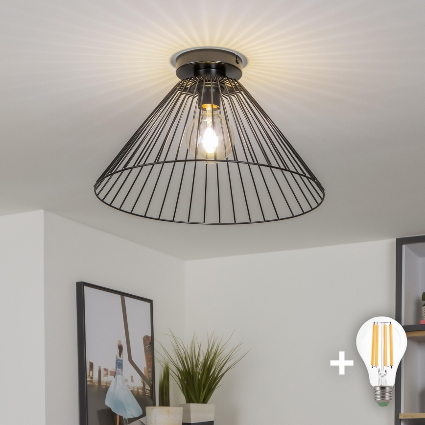 Brilagi - LED Přisazený lustr CERIA WIRE 1xE27/40W/230V pr. 45 cm černá