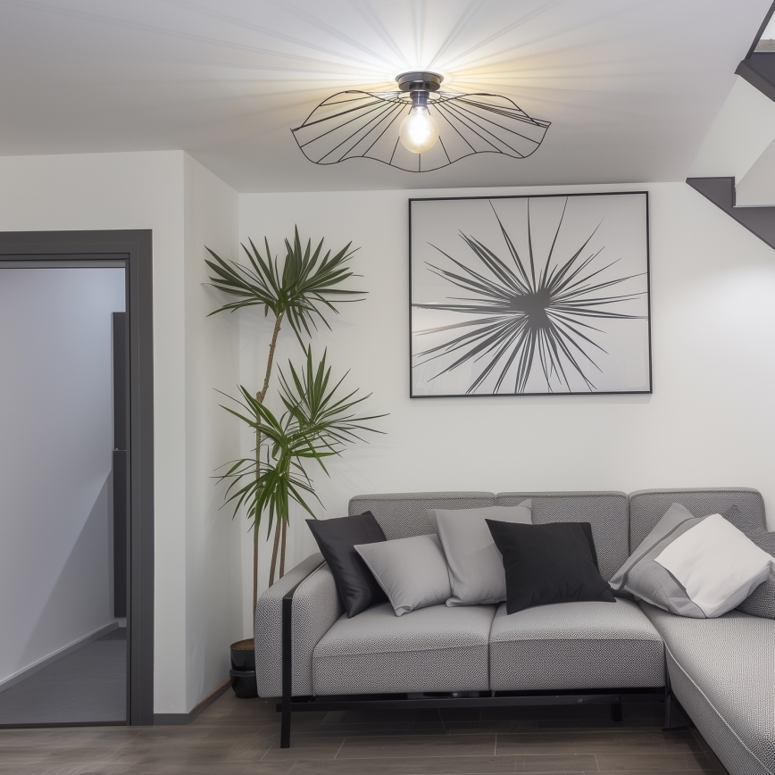 Brilagi - LED Přisazený lustr CERIA WIRE 1xE27/40W/230V pr. 80 cm černá