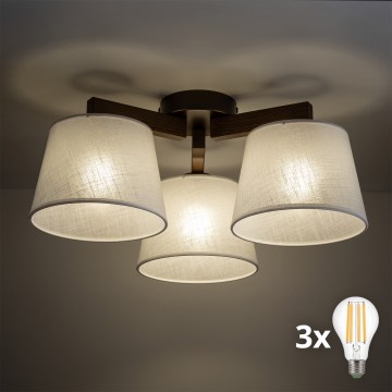 BRILAGI - LED Přisazený lustr LATTE 3xE27/15W/230V borovice/béžová