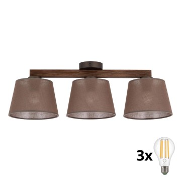 BRILAGI - LED Přisazený lustr LATTE 3xE27/15W/230V borovice/hnědá
