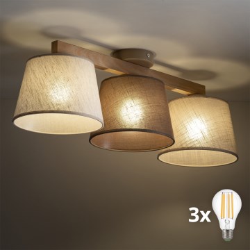 BRILAGI - LED Přisazený lustr LATTE 3xE27/15W/230V borovice/mix