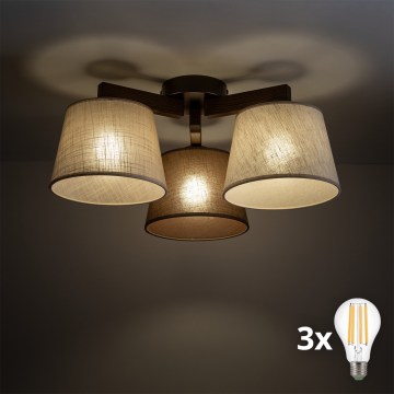 BRILAGI - LED Přisazený lustr LATTE 3xE27/15W/230V borovice/mix