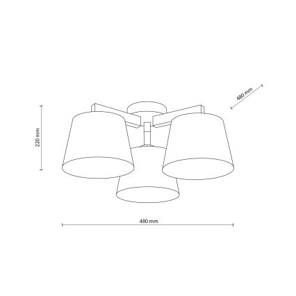 BRILAGI - LED Přisazený lustr LATTE 3xE27/15W/230V borovice/mix