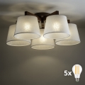 BRILAGI - LED Přisazený lustr LATTE 5xE27/15W/230V borovice/bílá