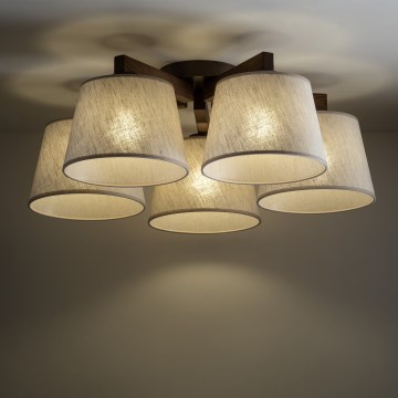 BRILAGI - LED Přisazený lustr LATTE 5xE27/15W/230V borovice/krémová
