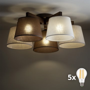 BRILAGI - LED Přisazený lustr LATTE 5xE27/15W/230V borovice/mix