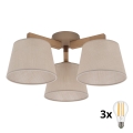 BRILAGI - LED Přisazený lustr LATTE SABIA 3xE27/15W/230V borovice/béžová