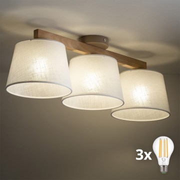 BRILAGI - LED Přisazený lustr LATTE SABIA 3xE27/15W/230V borovice/bílá