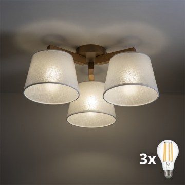 BRILAGI - LED Přisazený lustr LATTE SABIA 3xE27/15W/230V borovice/bílá