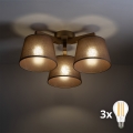 BRILAGI - LED Přisazený lustr LATTE SABIA 3xE27/15W/230V borovice/hnědá